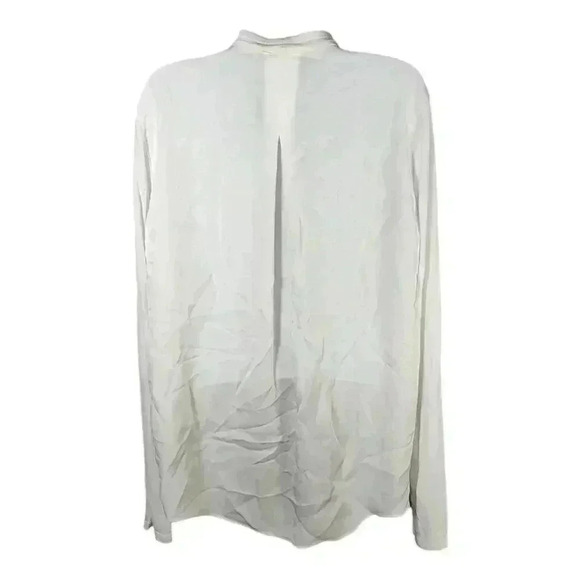 Elie Tahari Willow Silk Blouse Ivory Women's Large Long Sleeve - Picture 4 of 5